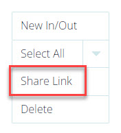 Share button for TimeDock time entries